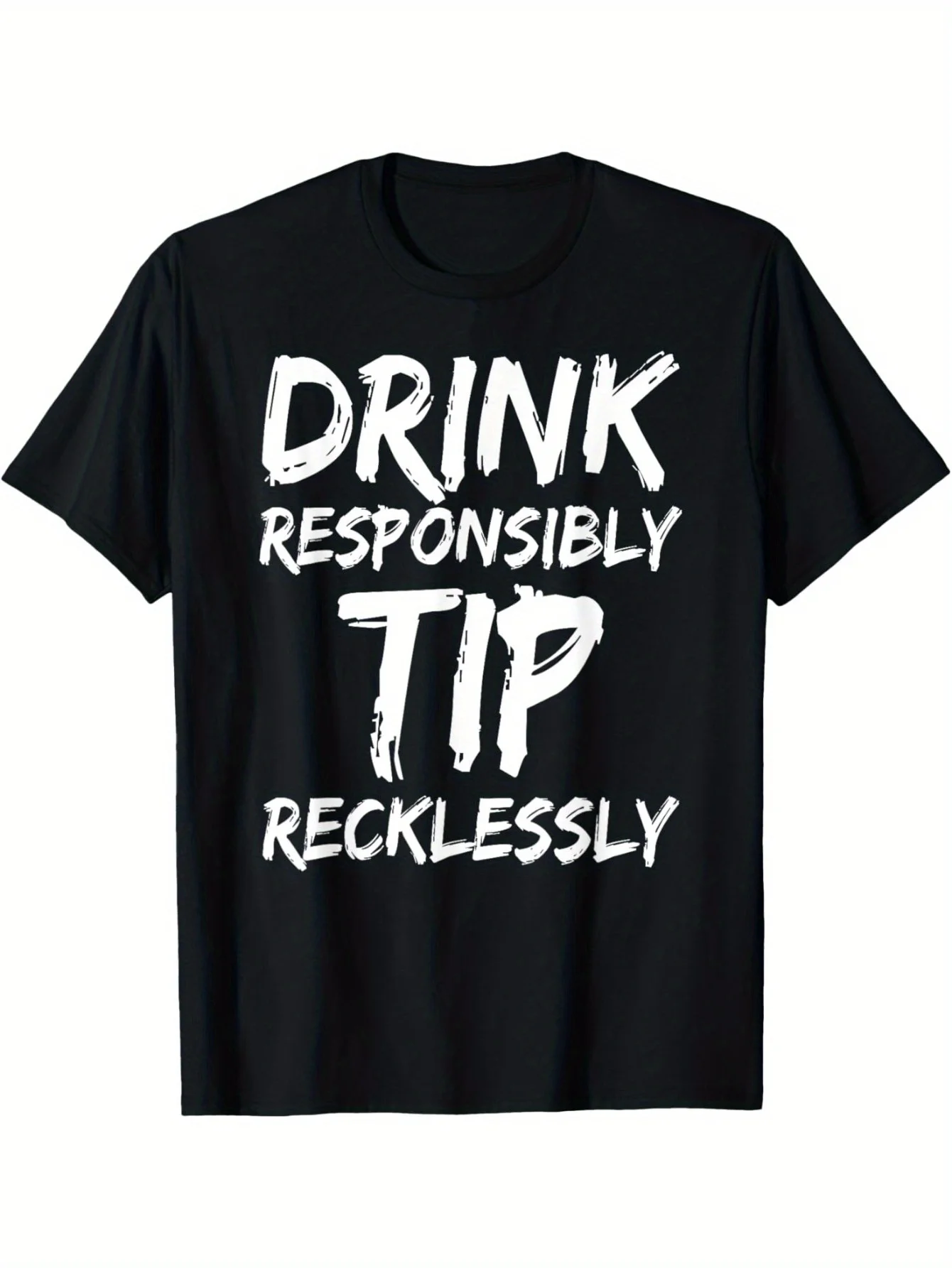 Funny Bartender Drink Tip Joke T-Shirt for Bartenders Waitresses - Bartender  Server Apparel, Casual Round Neck Tee with Drink Tip Graphic, Spring Summer Fall Outfits for Men  Women