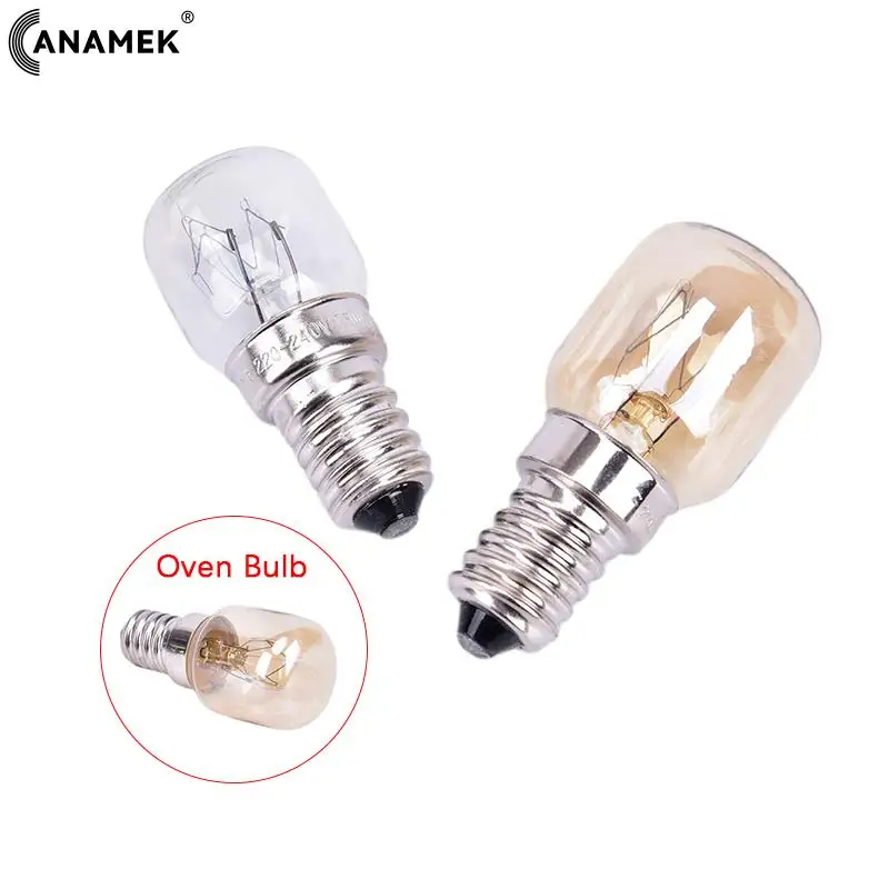 220V High Temperature Bulb 15W/25W E14 300 Degree Microwave Oven Light Bulbs Cooker Tungsten Filament Lamp Bulbs Salt Light Bulb