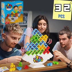 32PCS Tetra Tower Fun Balance Impilabile Building Blocks Gioco da tavolo per bambini Adulti Amici Dormitorio della squadra Gioco per famiglie Notte e feste