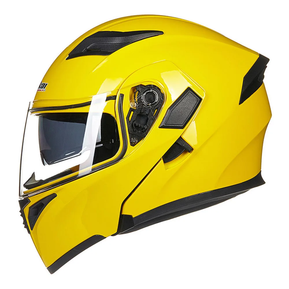 Żółte motocykle Kask odporne na zużycie akcesoria oddychające ochrona głowy Anti-Fall Motocross Kask z unoszoną szybą M-2XL wyścigowe