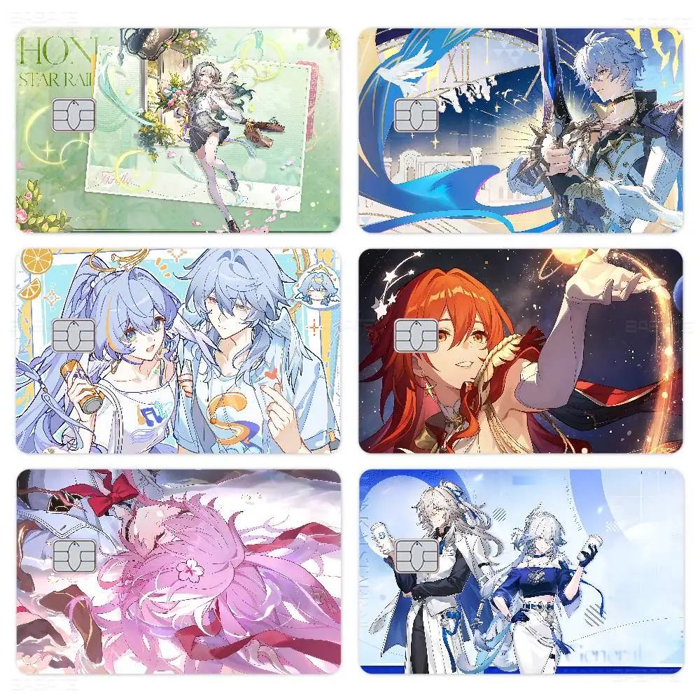 Honkai Star Rais game Diy Credit Debit Card Sticker Party Sticker Decoration Waterproof Small Chip Card Skin Sticker