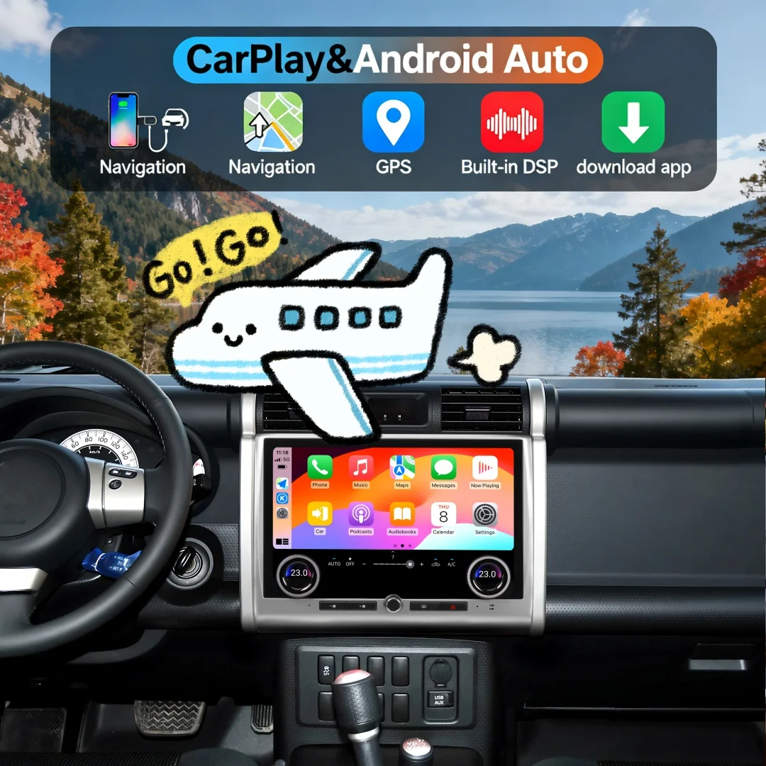 

For Toyota FJ Cruiser J15 2007 -2023 Carplay Android 13 Car Radio GPS Auto Stereo Head Unit Multimedia Player With Air Condition