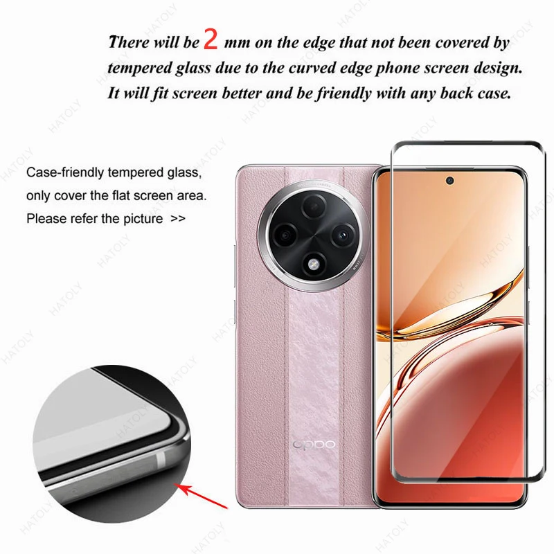 غطاء زجاج مقسى لـ Oppo F27 Pro Plus ، غطاء ثلاثي الأبعاد بشاشة كاملة ، عدسة كاميرا ، أمامية