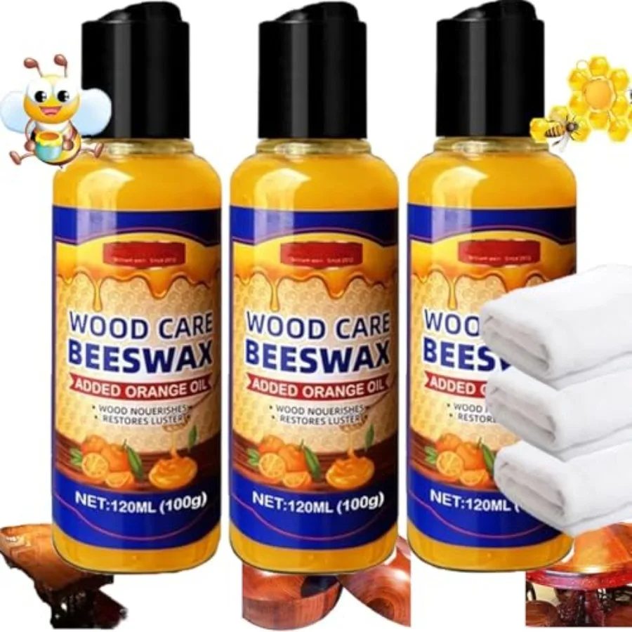 Natural Beeswax ential Orange Oil Wood Conditioner, Micro-molecularized Floor Polish Repairing Care Beeswaxs Spray for Furnitur