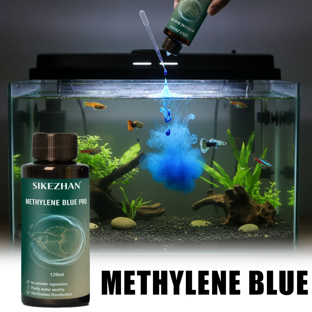 Aquarium-Wasserpflege: Metylenblau mit Tropfer, Wasser reinigen, Desinfektion/Quarantin-Hilfe, einfache Dosierung für Aquarien