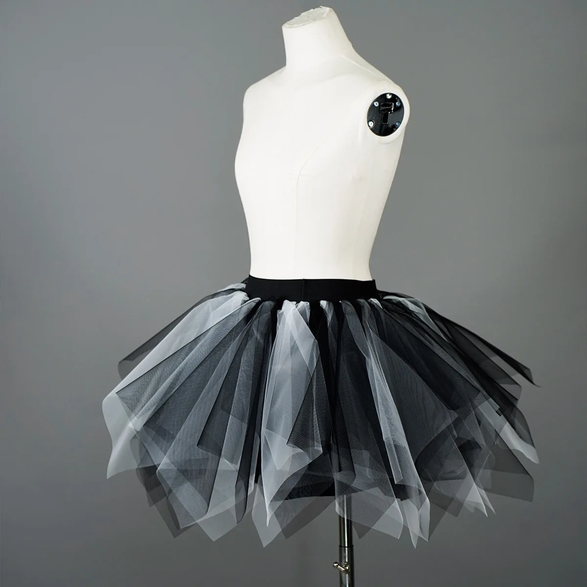 Black White Contrast Sequin Tutu Skirt with Lining for Halloween Daily & Party Cosplay view 4
