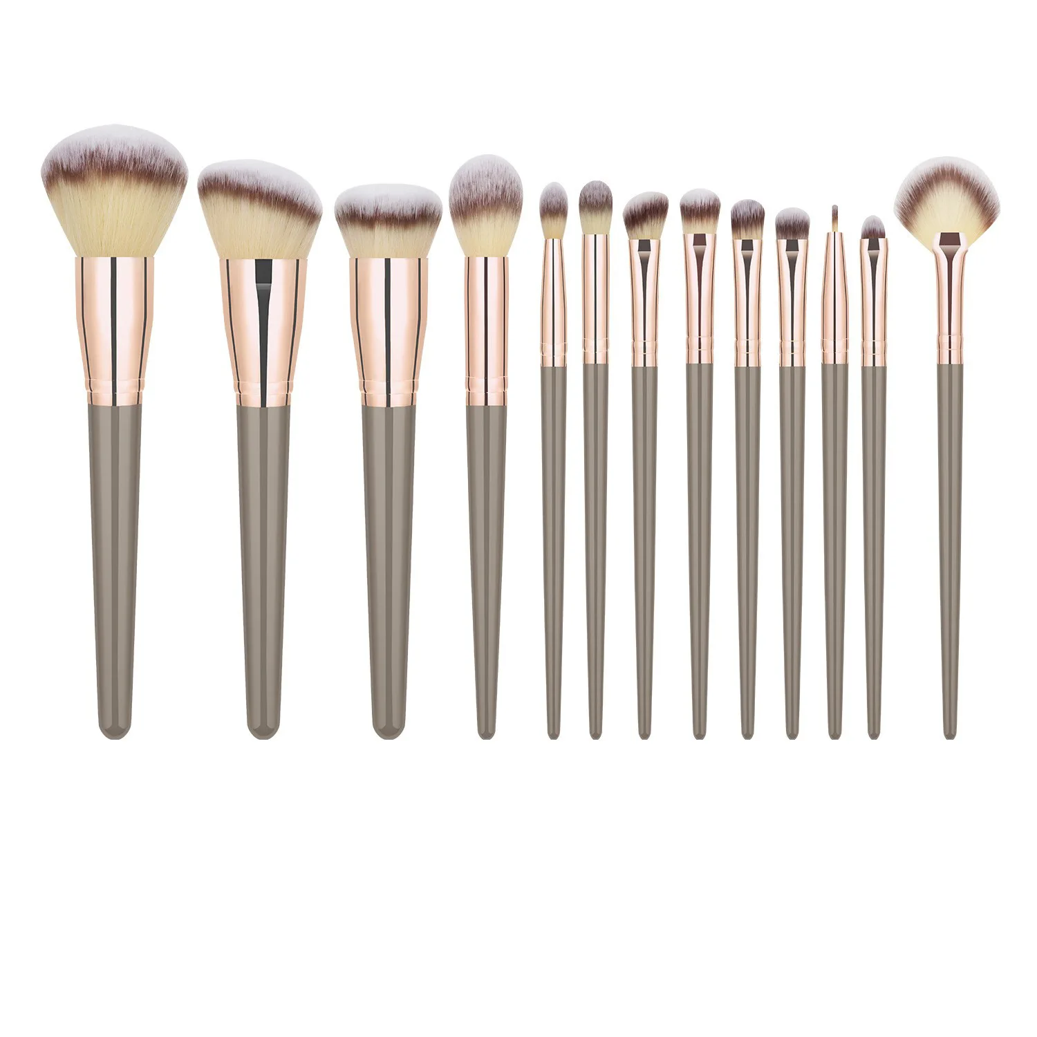 15 Zestaw pędzli do makijażu w kolorze szampańskiego złota, super miękki, gigantyczny zestaw pędzli do makijażu z darmową torbą