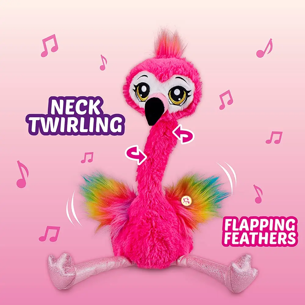 ZURU Pets Alive Frankie The Funky Flamingo Electric Dancing Plush Toys Cute and Fun Interactive Toys Perfect Gift for Friends