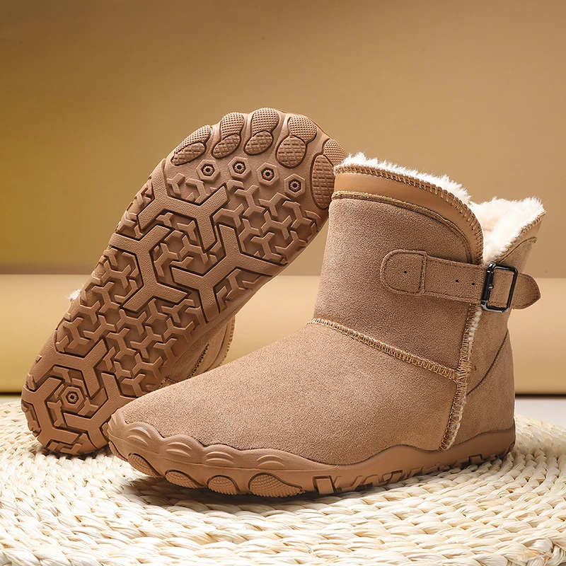 Winter Barefoot Boots Men Ankle Boots Plush Warm Snow Shoes Non Slip Casual Sneakers Warm Men Women Shoes Couple's Cotton Shoes image 6