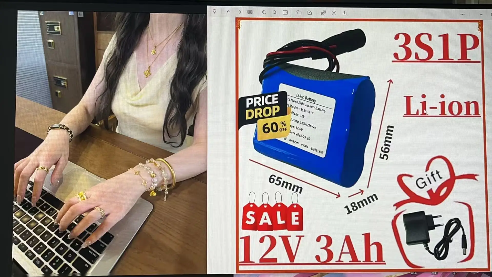 

12V 3000mAh 18650 3S1P Lithium Battery Pack, For Projector, Speaker, And Wireless Monitoring Battery Replacement+Charger