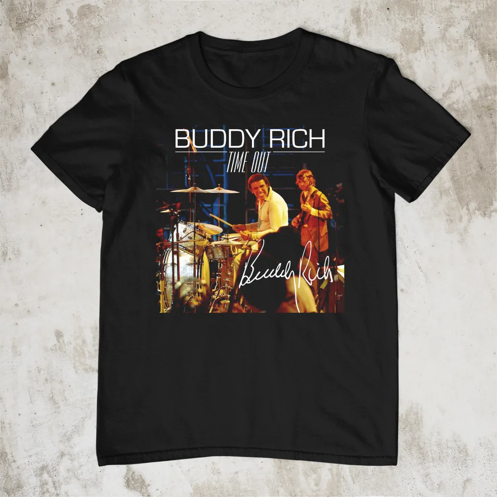 

Черные футболки Buddy Rich, хлопковая футболка унисекс, S-5Xl