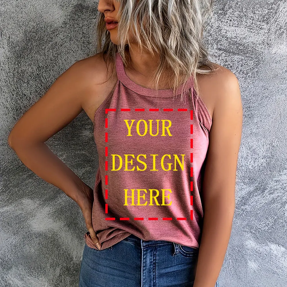 Customized Print Leisure Vest T shirts Sleeveless Women DIY Your Like Photo or Logo Tops Tshirt Casual  Fashion Camisole Vest