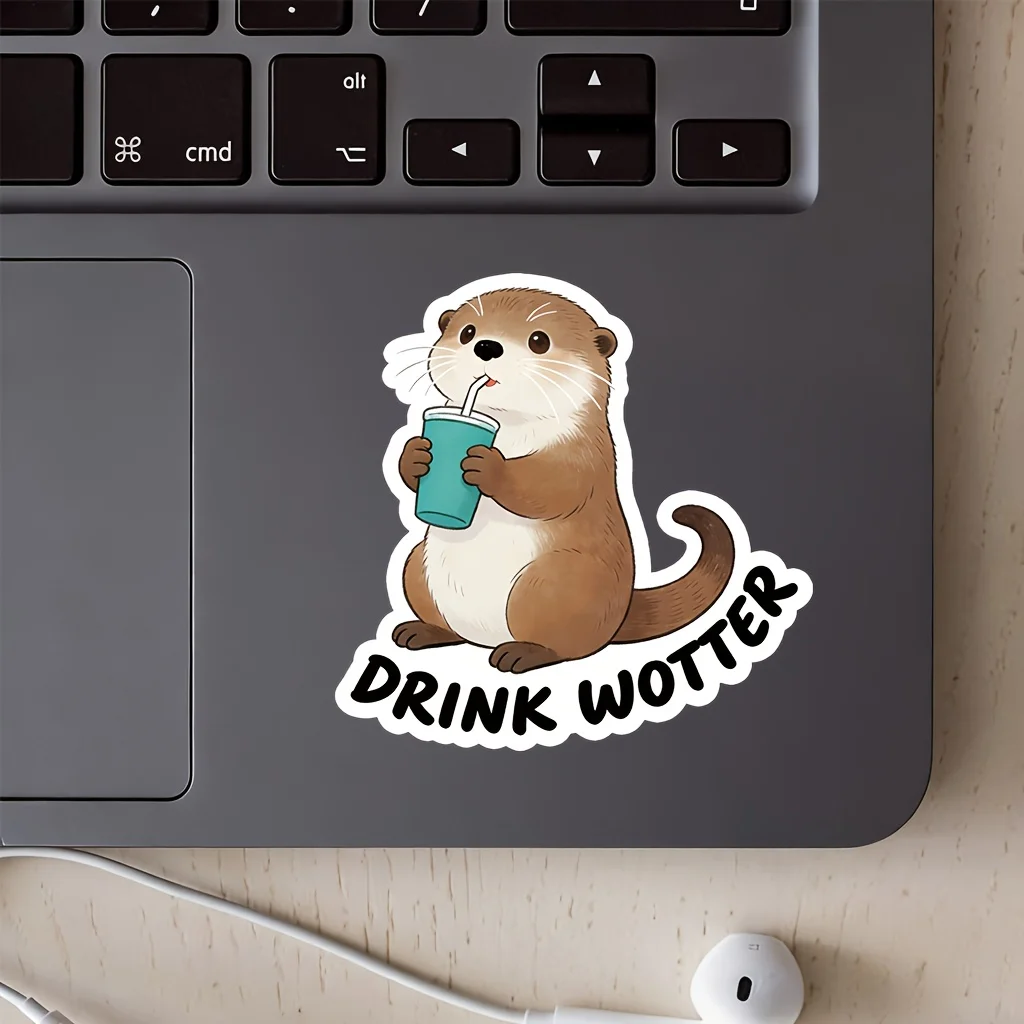 Otter Stickerset – 50 Stuks Kawaii Cartoonstickers, Waterdicht PVC, Zonwerend, Herbruikbaar, Voor Laptop, Skateboard, Waterfles & Meer