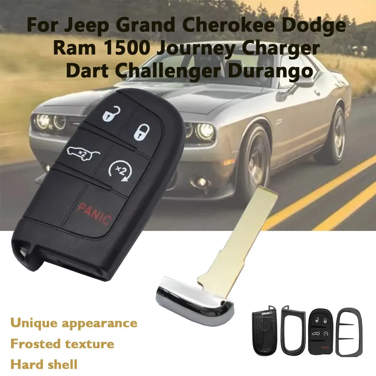 

Умный Автомобильный ключ с 5 кнопками, оболочка для Jeep Grand Cherokee, Dodge Ram 1500, чехол Challenger, Durango