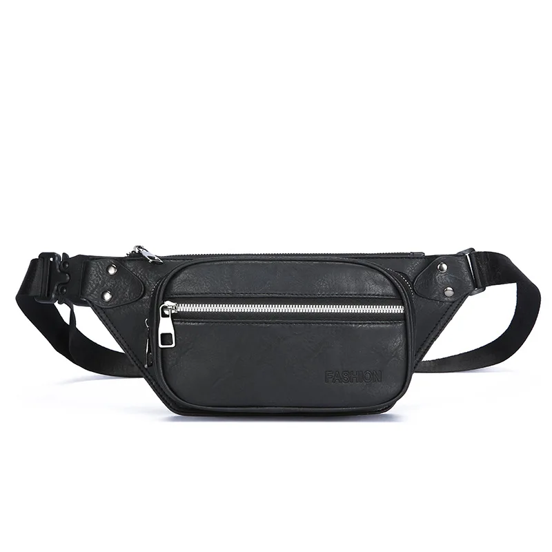 Men Sling Chest Fanny Pack Multi‑Zipper Pockets Adjustable Waist Strap Crossbody Bag for Travel Running Outdoor Daily Casual Use