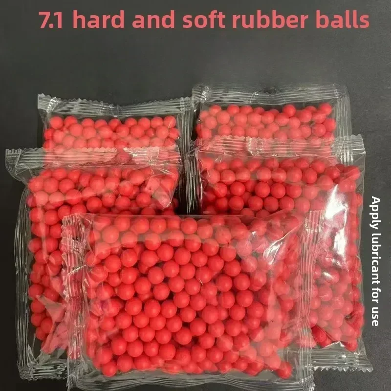 2026 7.1mm Hard Rubber Soft Ball Bullets Compatible G17 Kids Daily Leisure Play Toy Accessories 1/3/5 Pieces Pack