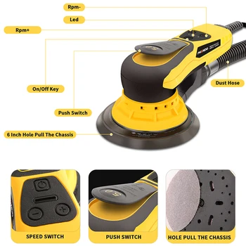 Phendo automotive brushless mini Orbital sander orbital grinder concrete grinder for cars wall machine eccentric grinding mach