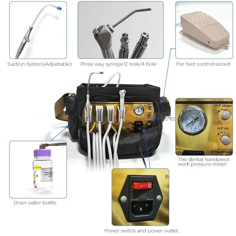 High Quality MINI Portable  Unit with Air Compressor Suction System 3 Way