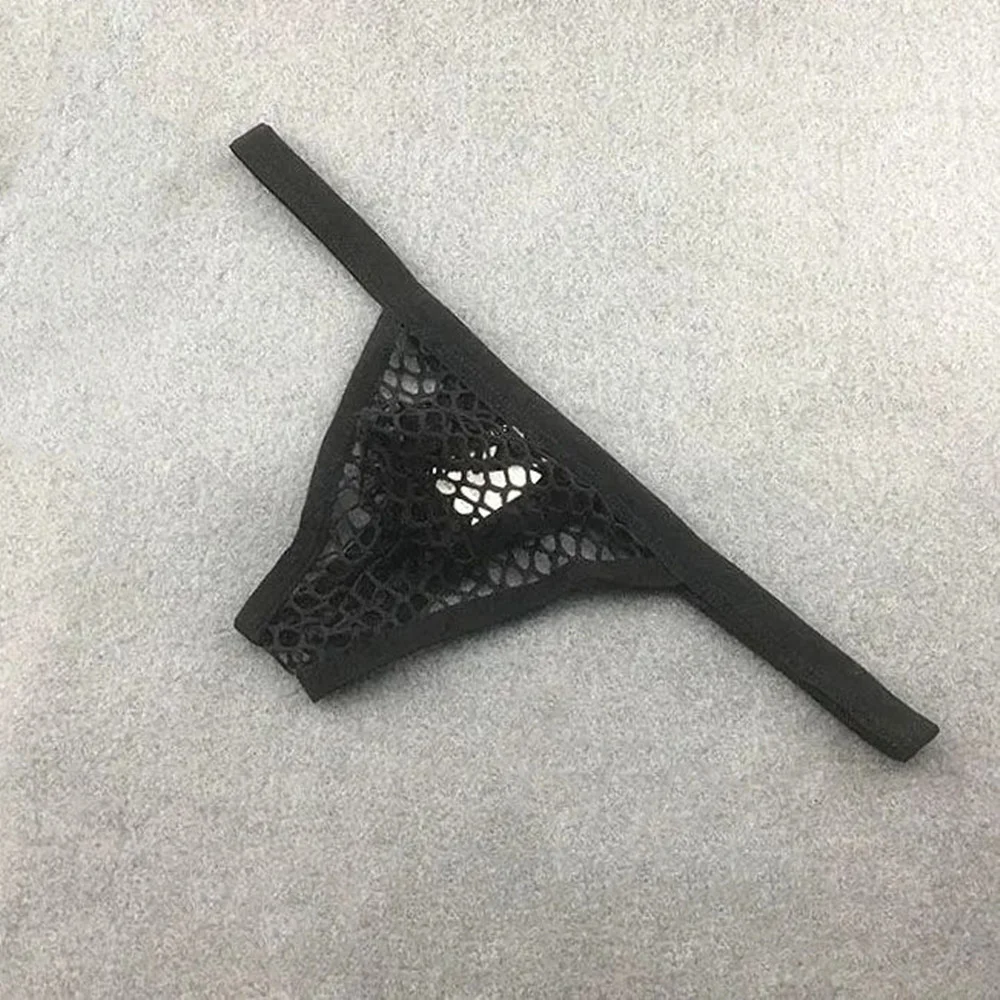 Solid Big Fishnet perizoma senza cuciture Sexy sospensorio Sissy intimo Bugle miglioramento T-back g-string Mesh Hollow See Through mutandine