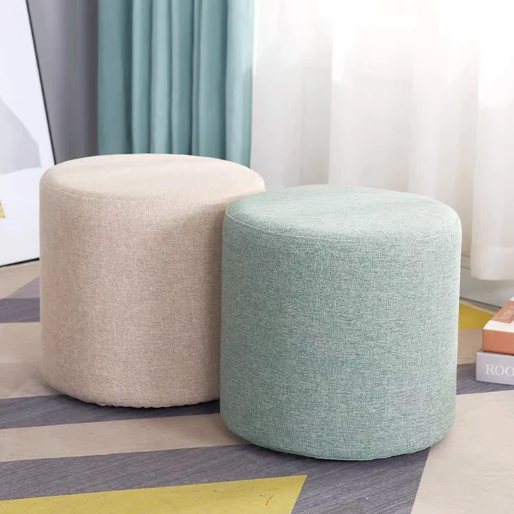 غرفة المعيشة الديكور المخملية الناعمة جولة مسند القدمين غرفة المعيشة البراز العثماني، الذهبي