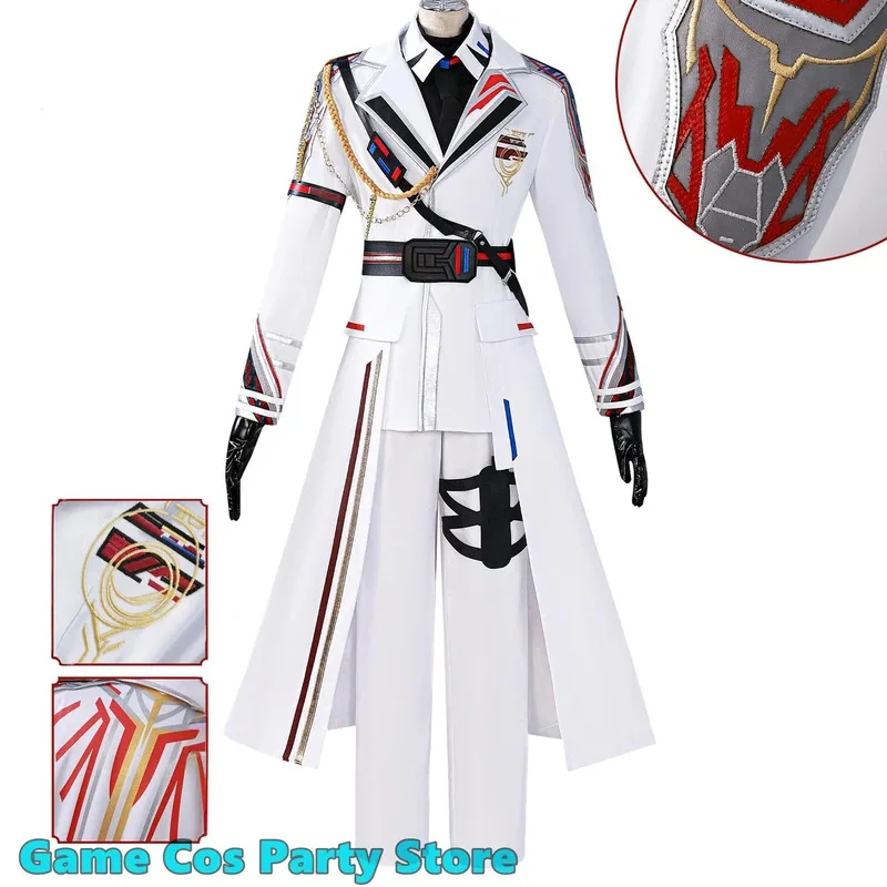 Anime Game Love and Deepspace Cosplay Costumes Caleb Black White Jacket Shirt Pants Hat Gloves Accessories Halloween Wig n.k.