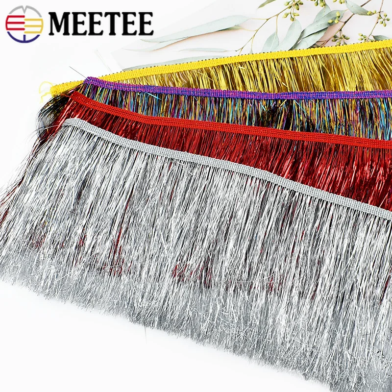 

5M 10/15/20cm Shiny Fringe Tassels Christmas Decoration Lace Trim for Clothes Latin Dress Curtain Sewing Fringes DIY Accessories