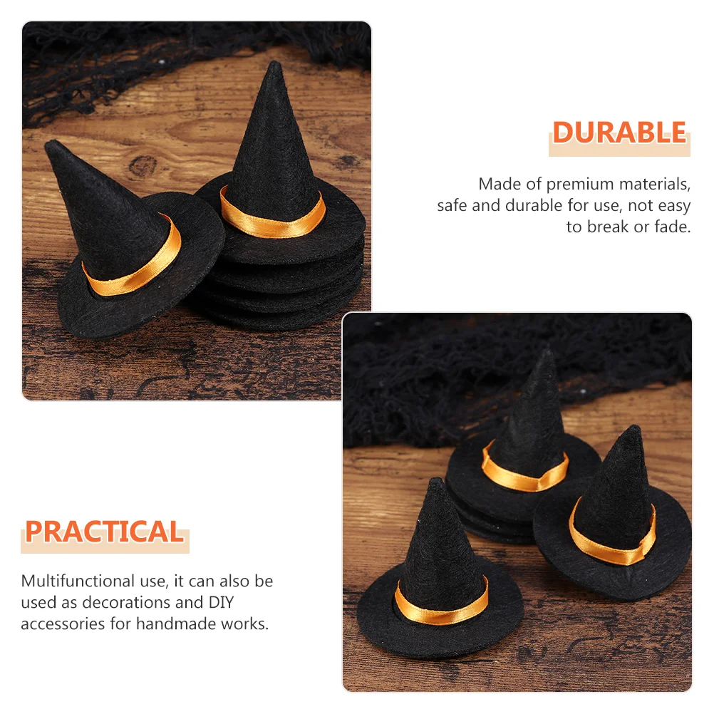 12 pçs chapéu minúsculos chapéus decoração suprimentos de halloween diy artesanato acessório manual adereços decorativos garrafa ornamento