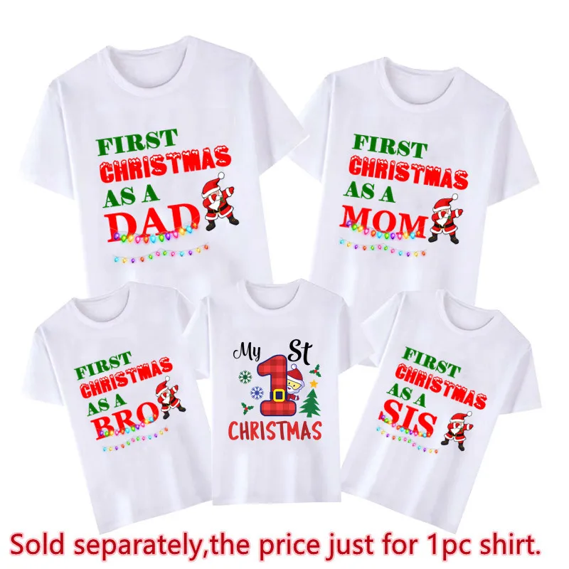 My First Christmas Shirts Christmas Party T Shirts Boys Merry Christmas Dad Mom Kids Shirts T Shirts Family Matching Outfits