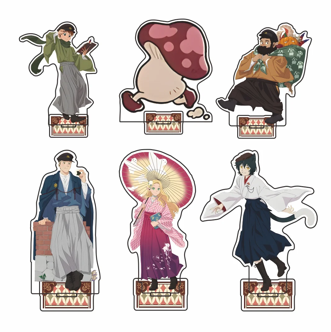 Delicious in Dungeon Marcille Anime Character Keychain Kimono Style Acrylic Stand Desktop Ornament Collectible Gift for Fans