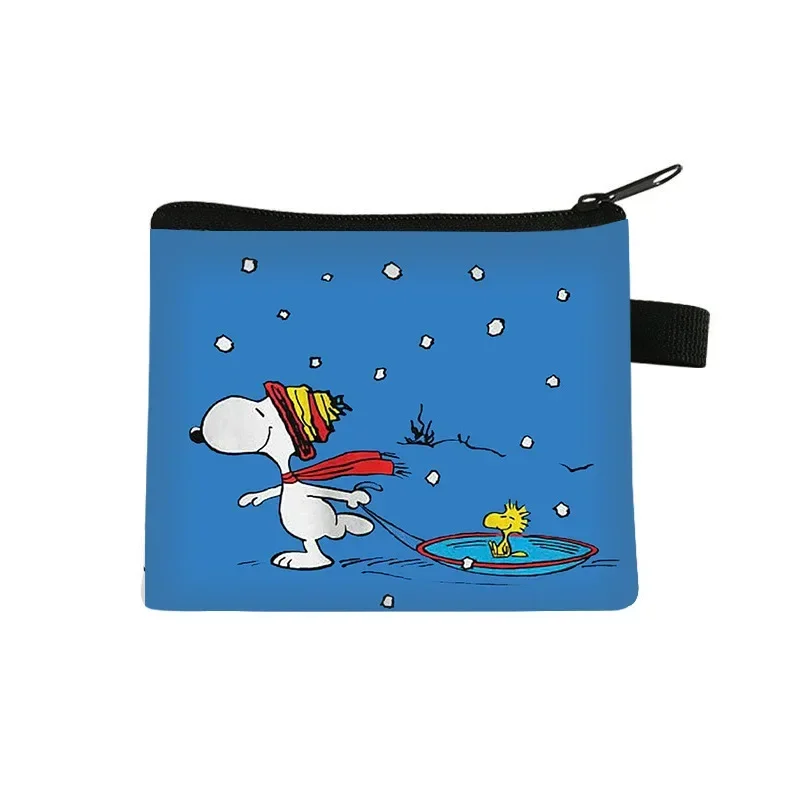 عيد الميلاد سنوبي تشارلي براون الأطفال الكرتون محفظة نسائية للعملات المعدنية لطيف الرسوم المتحركة محفظة صغيرة صبي فتاة صغيرة تغيير سماعة حقيبة التخزين