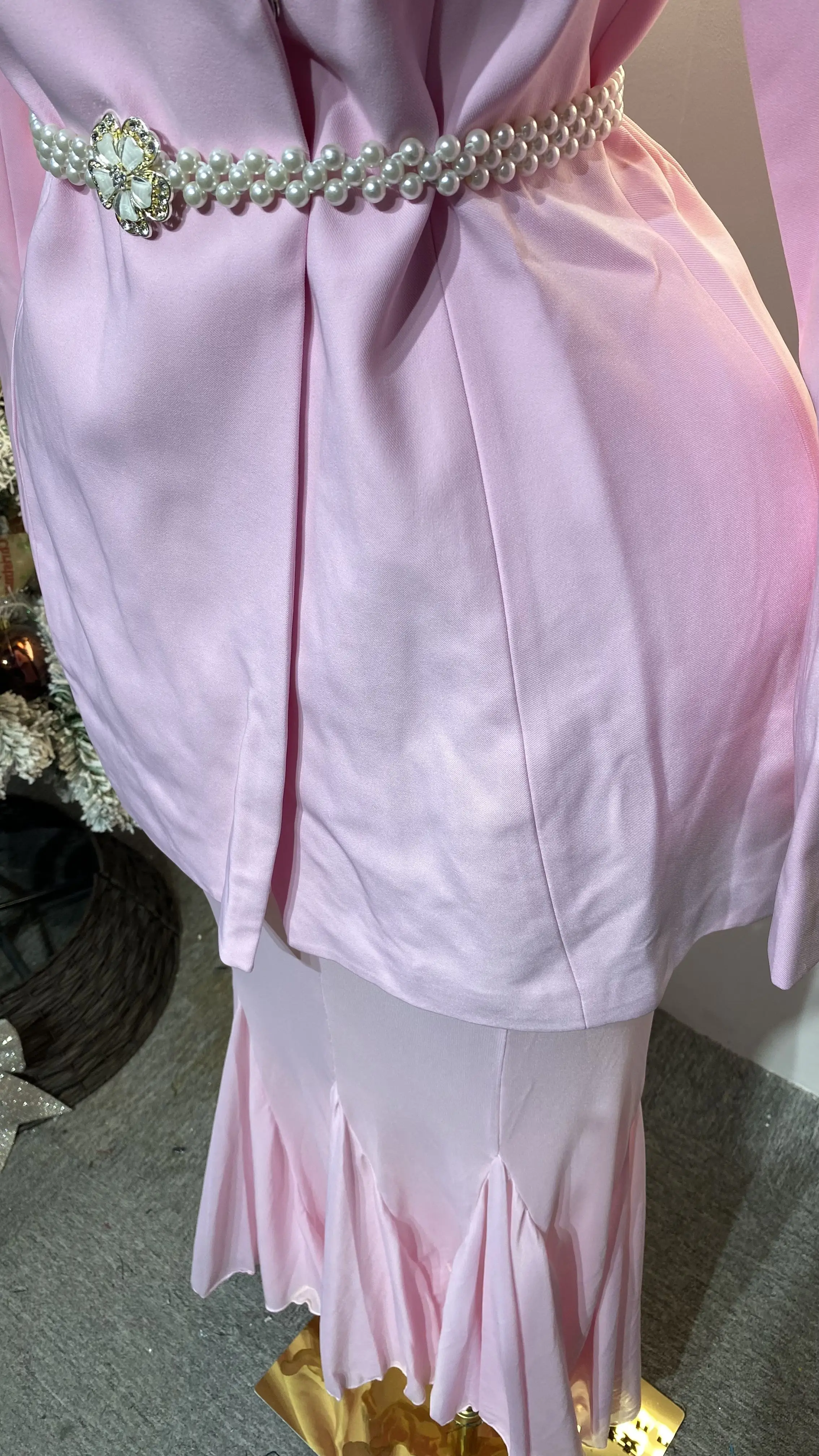 Hot-selling new V-neck long-sleeved button-waist elegant sports jacket and tulle skirt women's long two-piece set-GZXX412