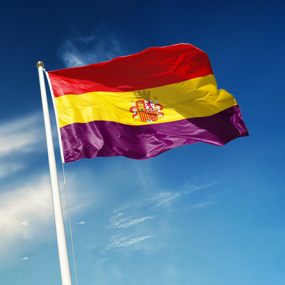 3x5 Ft Second Spanish Republic Flag Vivid Color and Fade proof Spanish Historical Flags Polyester with Brass Grommets