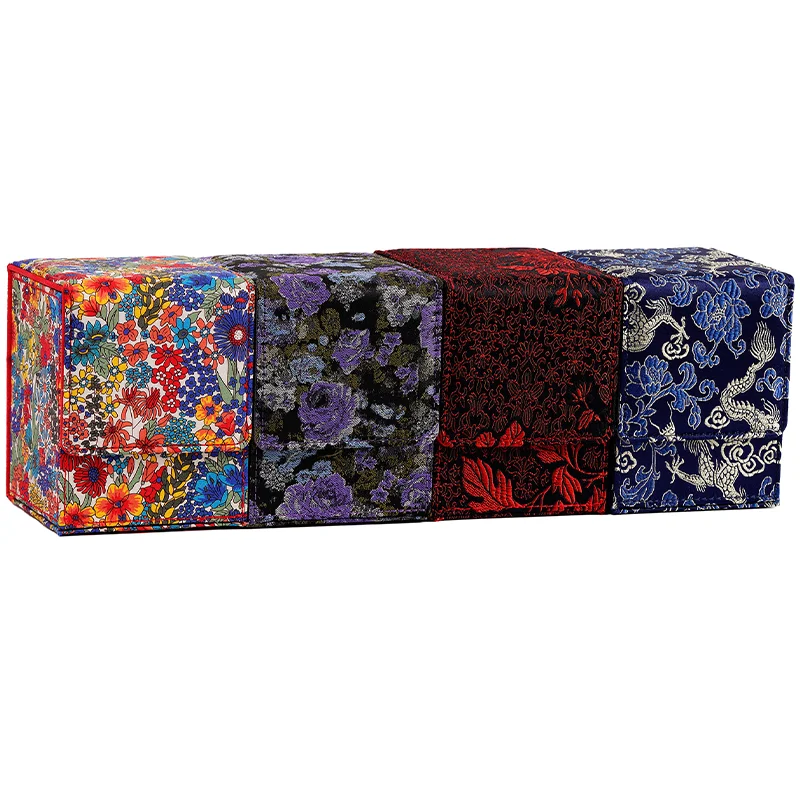 100+ Trading Card Deck Box Holder With Display Window Flower Series TCG Game Magnetic Closure Card Organizer Storage Box Gift
