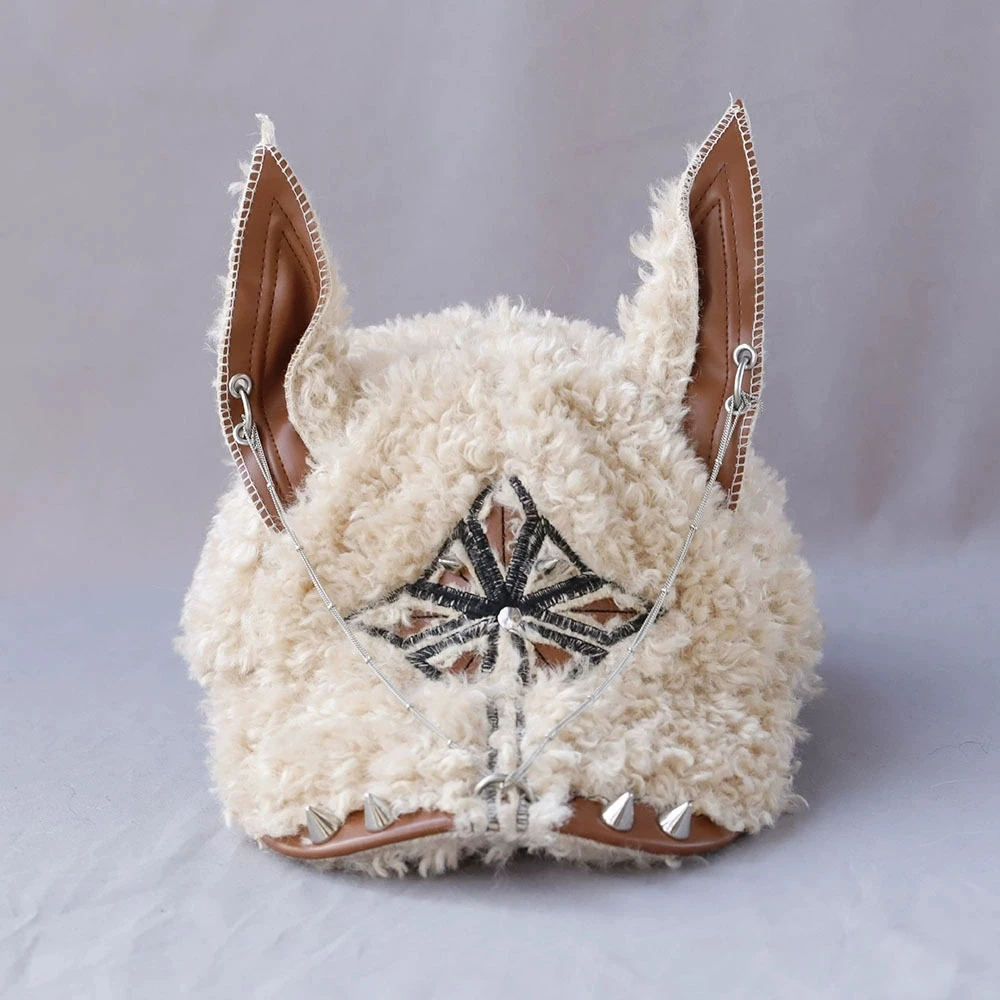 قبعة بيسبول دوبيرمان من صوف الضأن للنساء، طراز Y2K للخريف والشتاء، قبعة منقار البط القطيفة المخصصة، عصرية