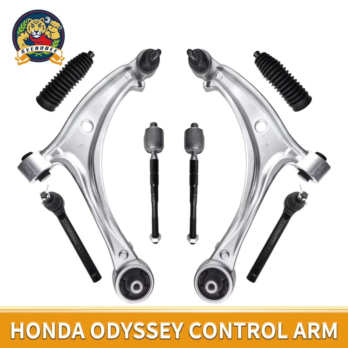 Svenubee 8Pcs Front Lower Control Arms Suspension Kits Tie Rod Boots Inner and Outer Tie Rods Set for HONDA ODYSSEY 2005-2010