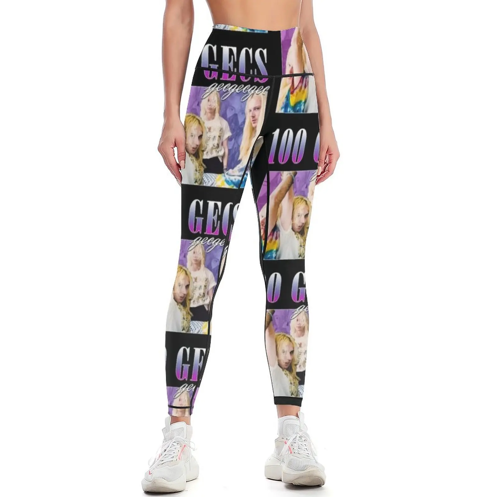 

100 GECS 90'S RETRO STYLE TEE Leggings Women's fitness Jogger pants legging pants raises butt workout shorts Womens Leggings
