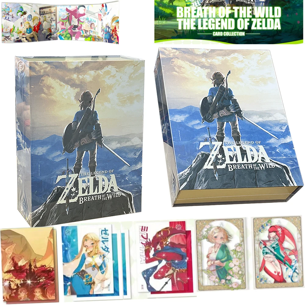 

Anime Zelda Cards Breath of the Wild Rare SP Flash Gold Flowing Sand and Divine Beast Collection Cards Toys for Family Gift