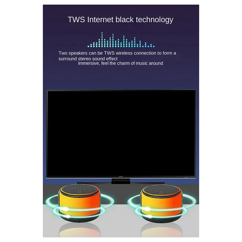 FFYY-Altoparlante Bluetooth Mini altoparlante Bluetooth portatile a luce colorata Supporto per trasmissione vocale Altoparlante con effetto sonoro surround