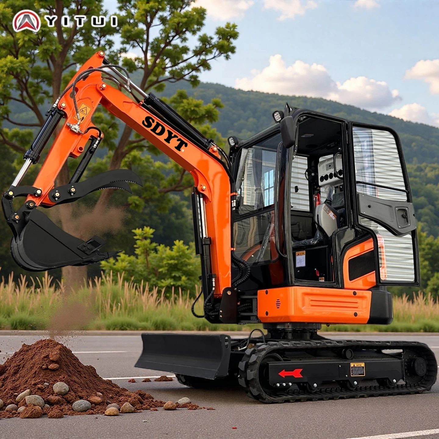 Miniescavatore Miniescavatore multifunzionale Euro 5 Epa certificato Ce da 2,6 tonnellate - Tipo cingolato personalizzato per aziende agricole e costruzioni