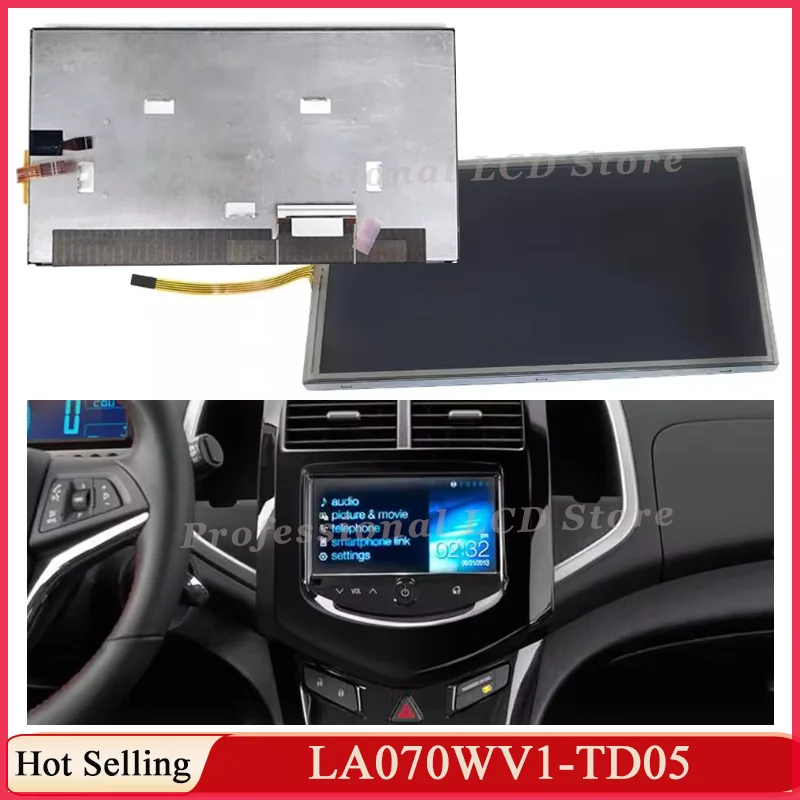 LA070WV1-TD05 Original 7 inch LCD Display Touch Screen LA070WV1(TD)(05) For Chevrolet My link Spark Sonic 2012-2016 Spark EV