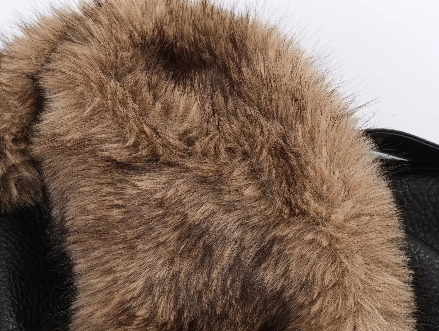 2025 autumn and winter new European and American style artificial fur detachable collar imitation leather jacket