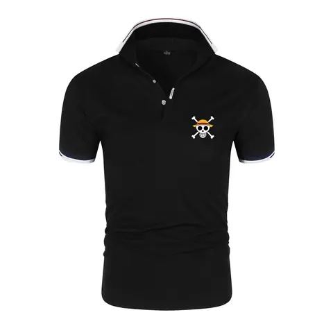 One Piece Luffy Logo Print 2026 Men's Summer Refreshing without clinging to the body Quick-dry Absorb Sweat Polo Shirt