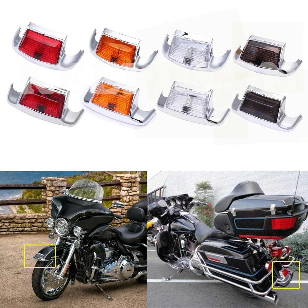 Front and Rear Mudguard Decorative Mudguard Tip LED Lights for Harley Electra Glide Touring Soft Tail Road King 1986-2013