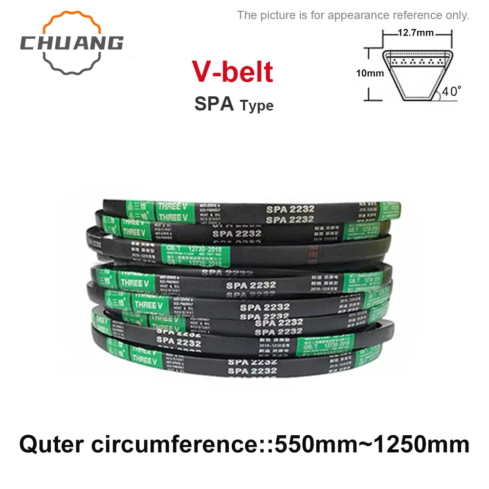 SPA type Triangle belt perimeter 550~1250mm rubber industrial toothed belt high temperature and wear-resistant transmission belt