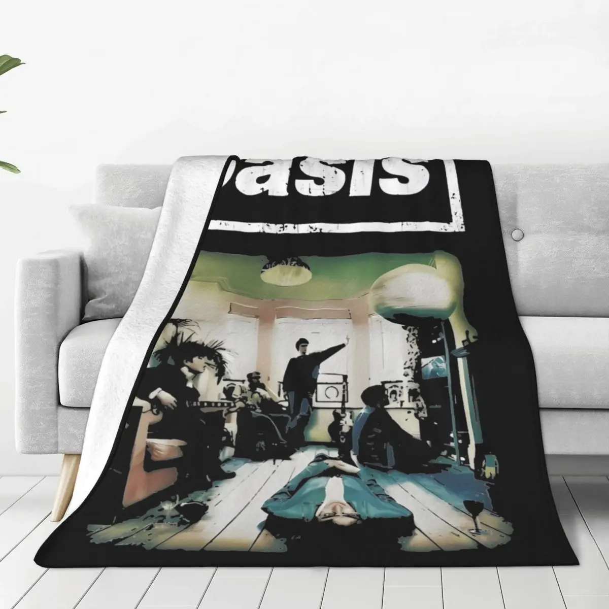 

Comfort Rock 90'S O-Oasis Band Blanket Stuff Room Decorative Throw Blankets Super Warm Flannel for Travel