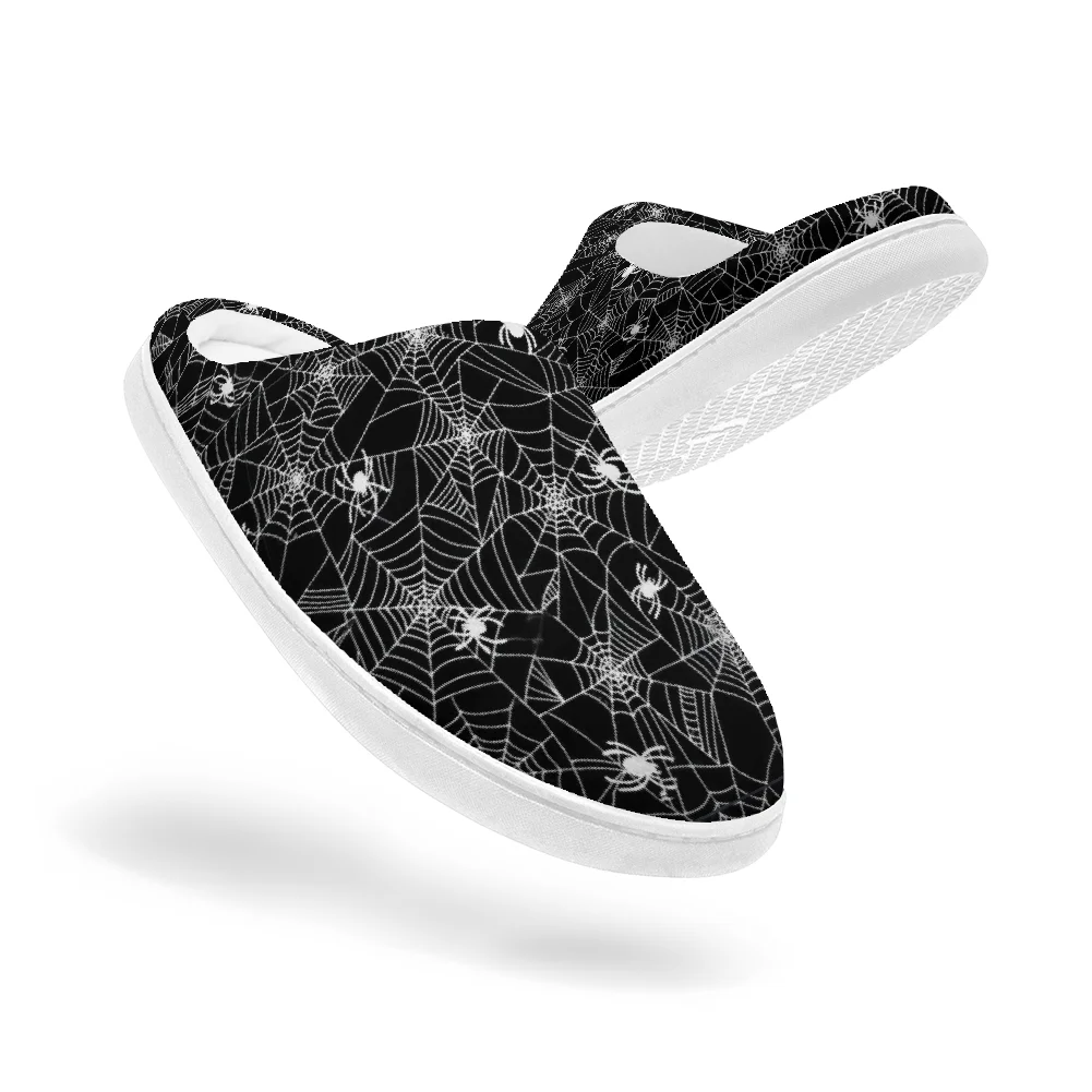 

Spider web printed cotton slippers plush casual warm slippers winter home cotton slippers