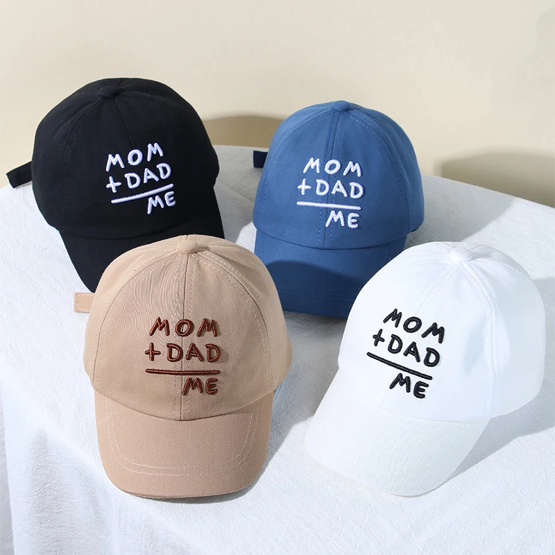 

Letter Embroidery Baby Baseball Cap Solid Color Adjustable Toddler Boys Girls Snapback Hat Casual Kids Cotton Duck Tongue Caps