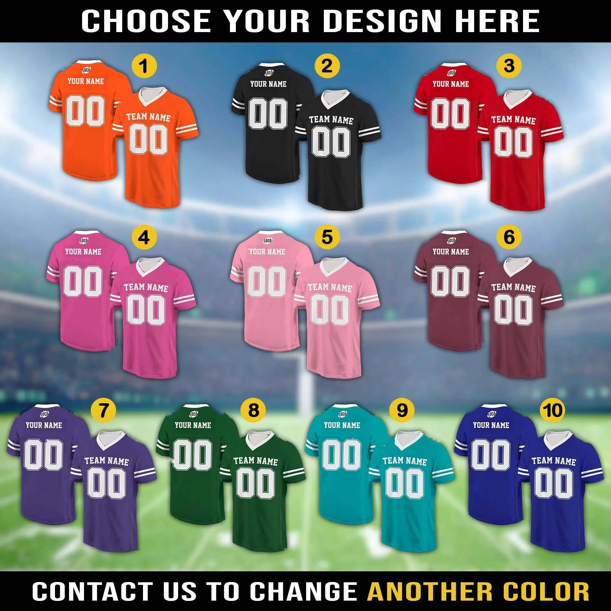 Customized Personalized Team Name & Number Football Jersey Shirt For Adult Kid, Custom Football Jersey Shirt, Game Day Outfit