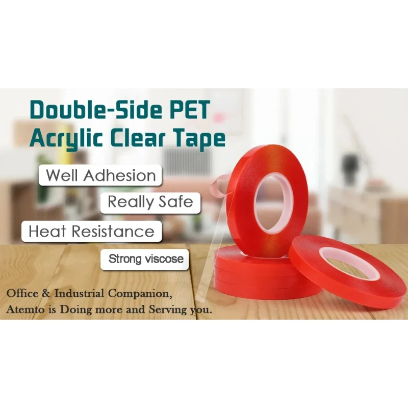 3-teiliges, ultradünnes, transparentes, doppelseitiges Nano-Klebeband: Hochtemperaturbeständig, nicht abfärbend und wasserfest – starke Haftung