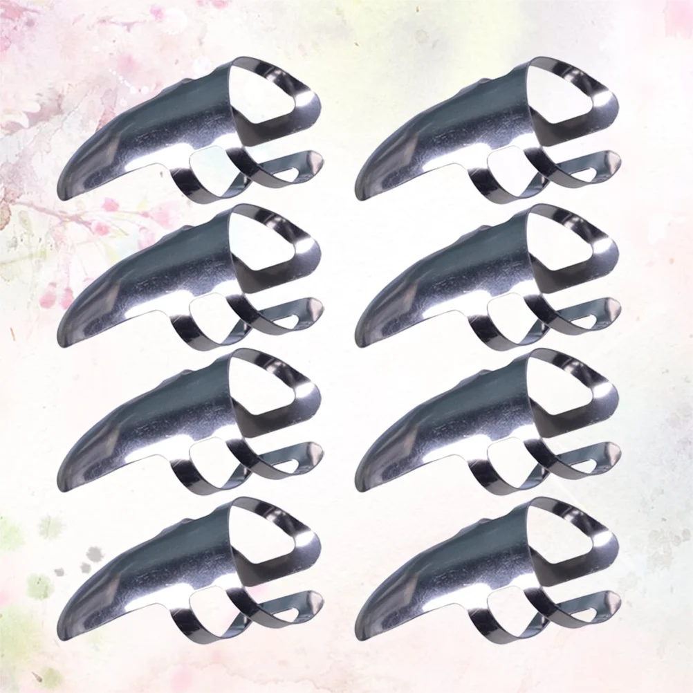 

9Pcs Stainless Steel Finger Picks Adjustable Guitar Bass Forefinger Thumb Plectrums Nail Protector Guitar Finger Pick